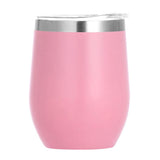 Laser Engraved, Personalized 12oz Wine Tumbler | Light Pink