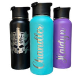Personalized water bottle Custom water bottle Engraved water bottle Laser water bottle Etched water bottle Laser etched water bottle Customizable water bottle