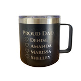 Laser Engraved, Personalized 140z Coffee Mug | Black