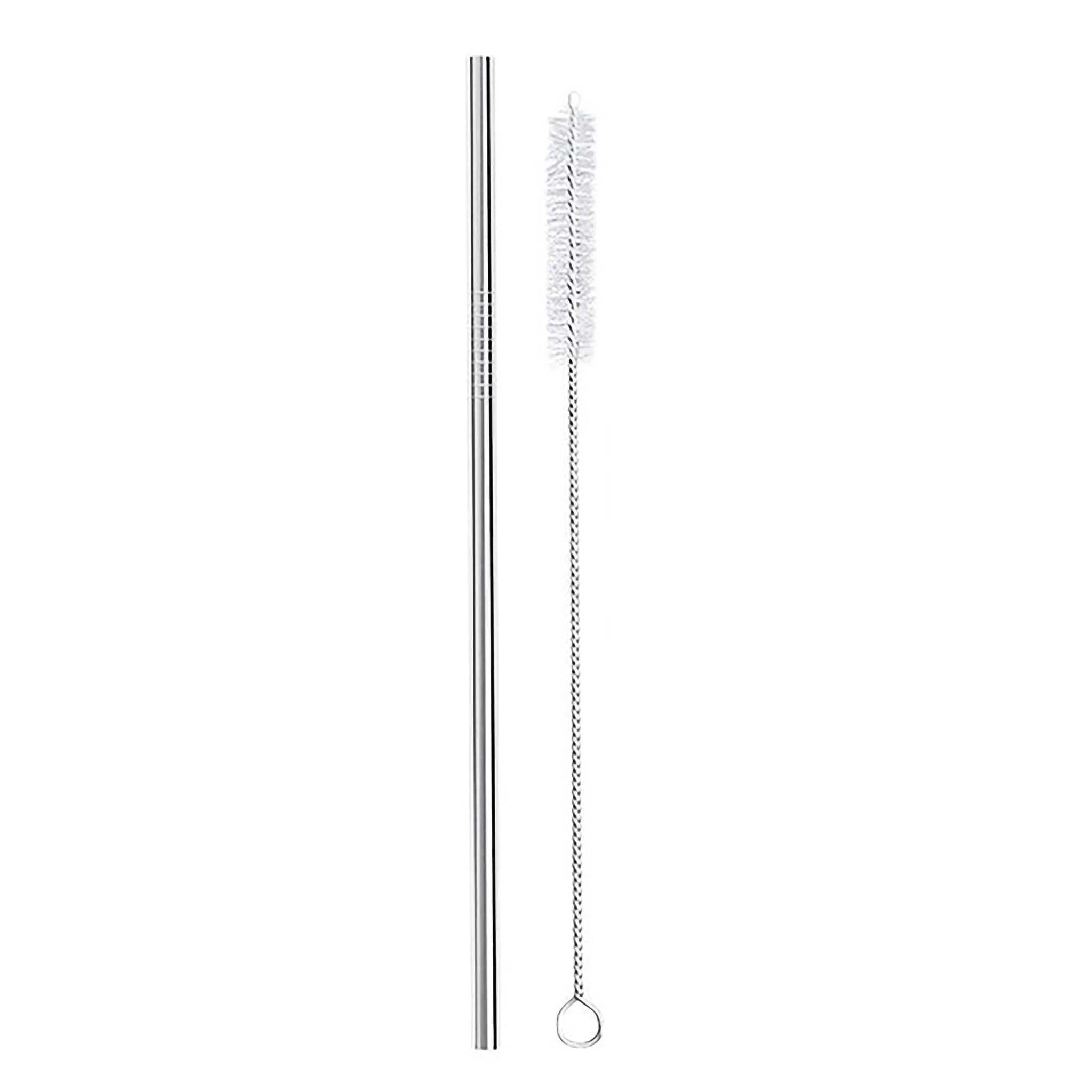 Stainless Steel Straw w/Cleaning Brush - 10.5