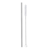 Stainless Steel Straw w/Cleaning Brush - 10.5